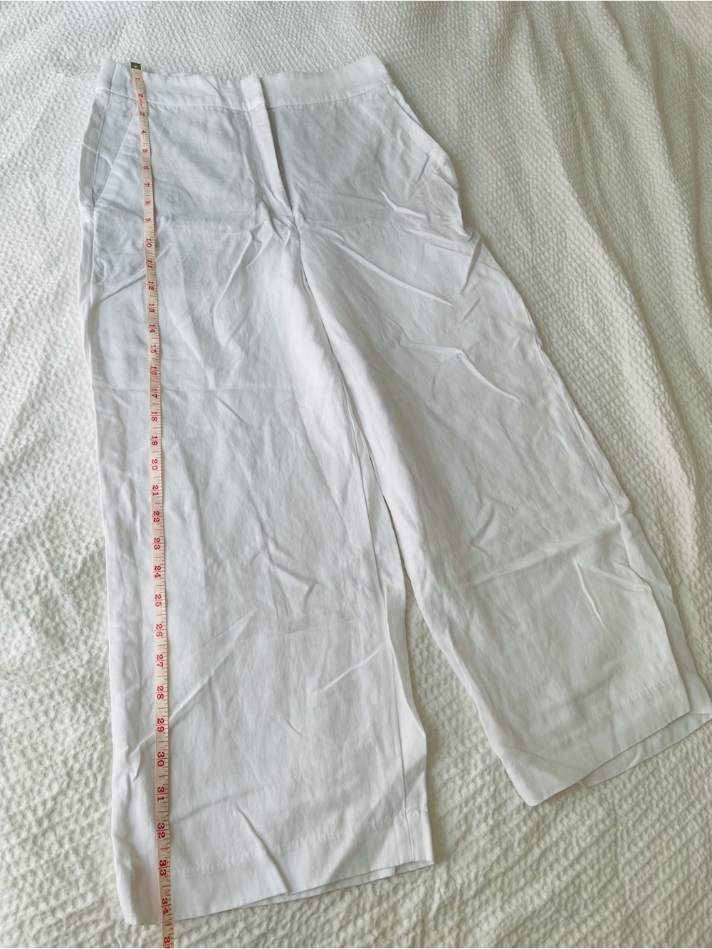 Wilfred White Wide-Leg Linen-Blend Chinos